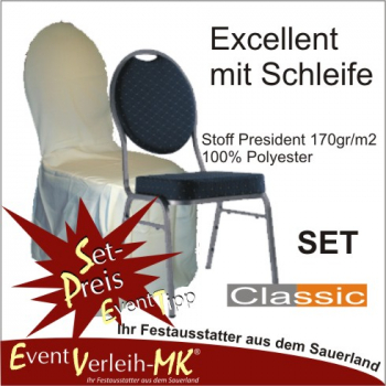 Bankettstuhl & Stuhlhusse - creme - im Set - inkl. Reinigung und Bügeln